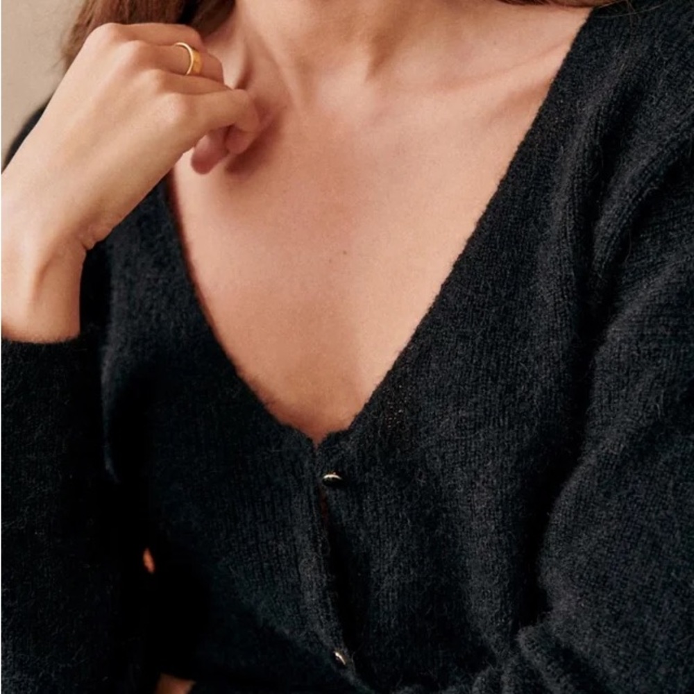 Sezane Black Barry Cardigan